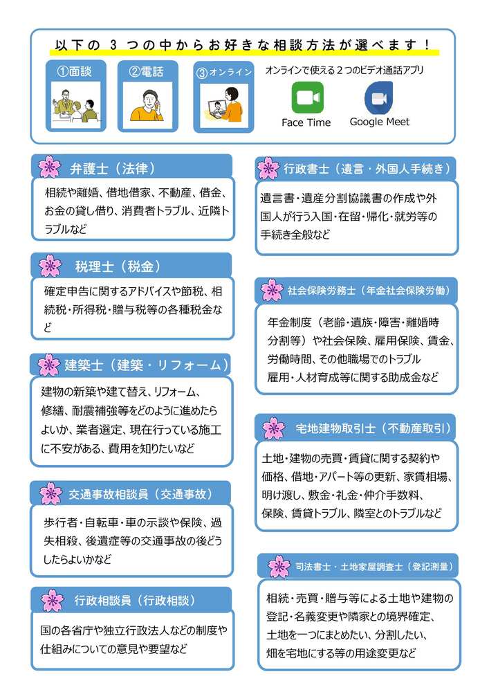 令和7年度一斉相談会チラシ(裏面)