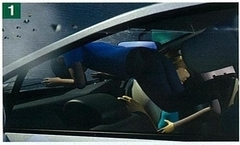 車内で激突するか車外放出の危険性を示した写真