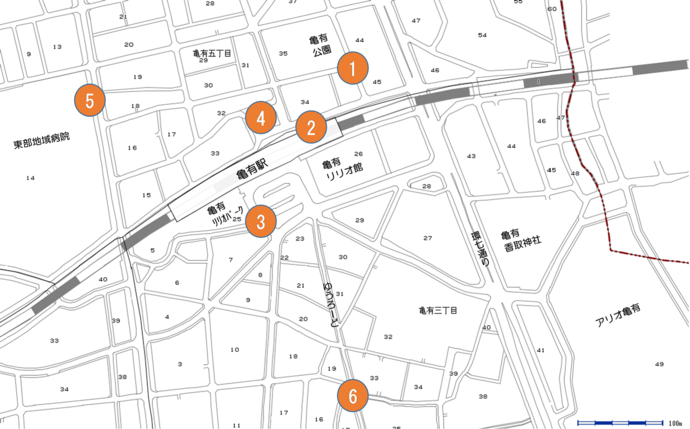 こち亀マンホール設置場所地図