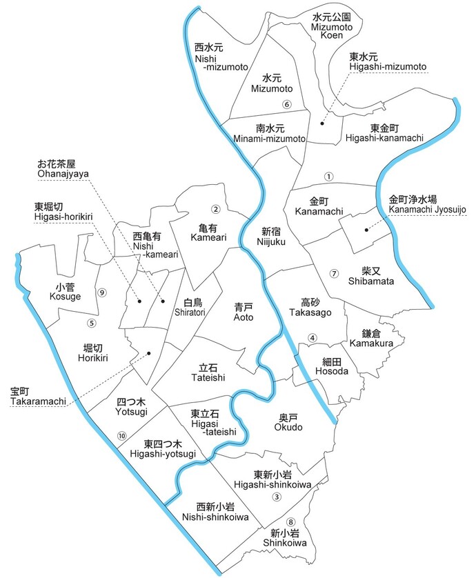 葛飾区の地図