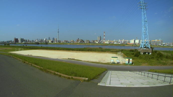 堀切避難橋付近で撮影した平常時の荒川の画像