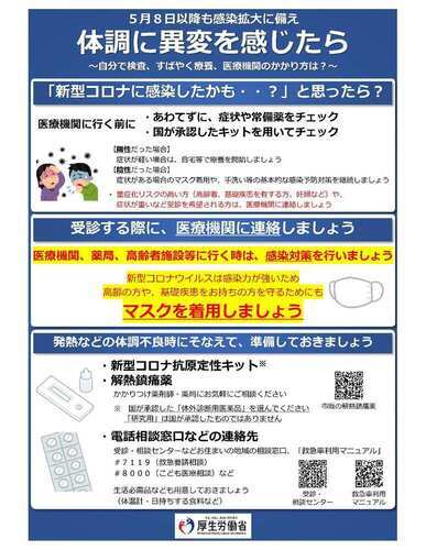 厚生労働省　体調に異変を感じたら　チラシ