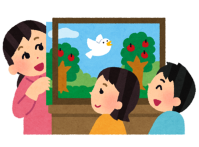 紙芝居の読み聞かせのイラスト